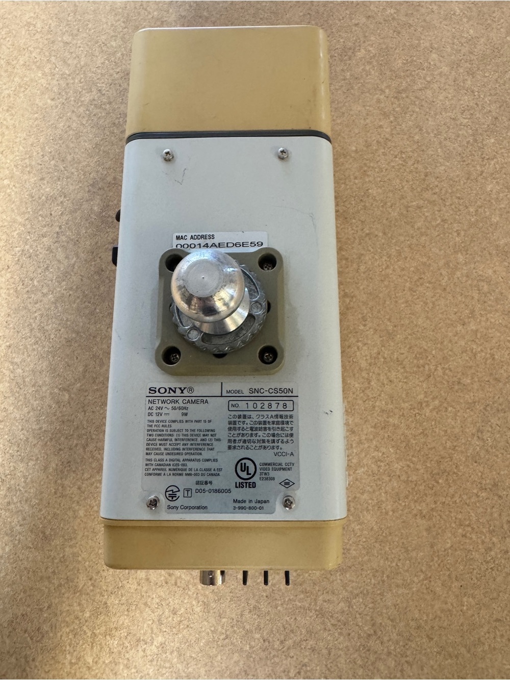 Sony SNC-CS50N Network Camera with outdoor enclosure